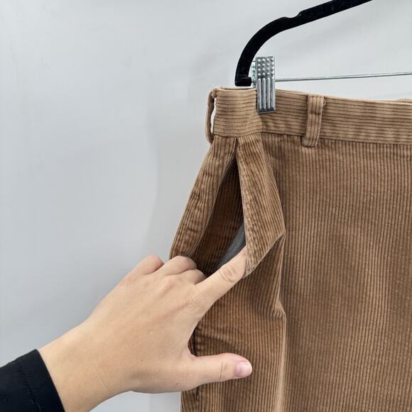 Brooks Brothers Clark Corduroy Dress Pants Mens 36x30 Brown Actual 36X29 Stretch - Picture 3 of 12